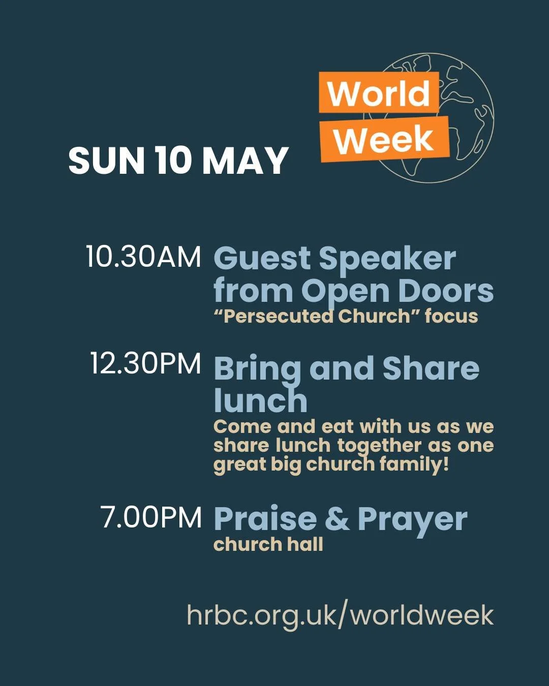 Join us this Sunday as we kick off World Week at Holland Road!