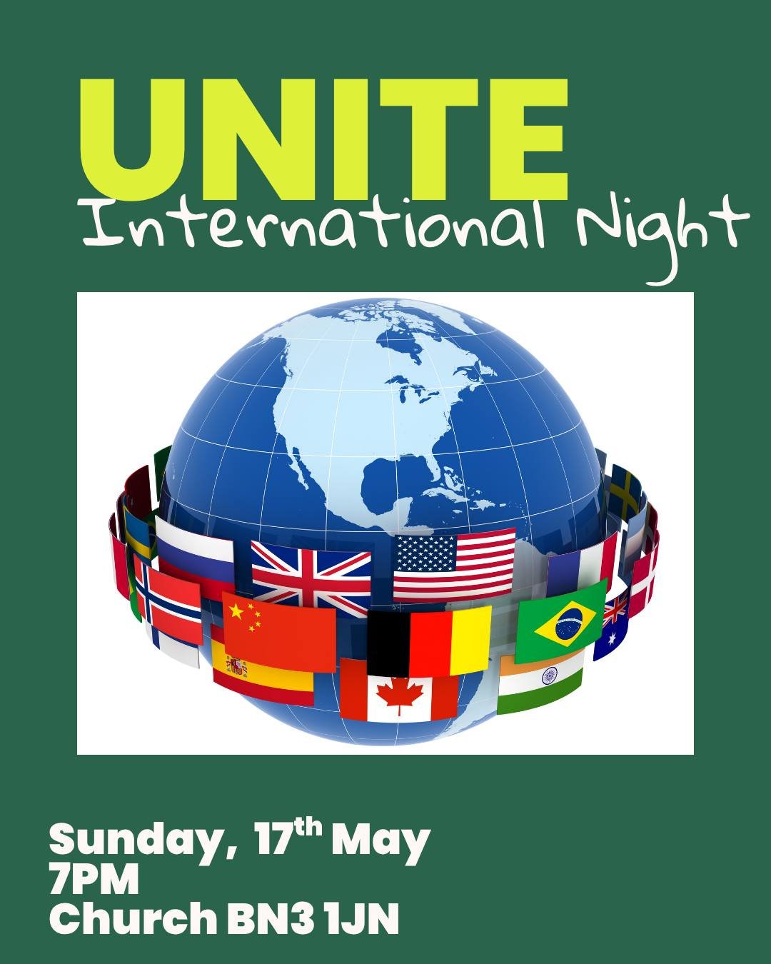 Tomorrow evening is our monthly gathering for students &amp; young adults. This month&rsquo;s Unite is open to all, as we end World Week with a special guest visiting from Ukraine. Hope to see you there! 

Sunday, 17th May
7pm
