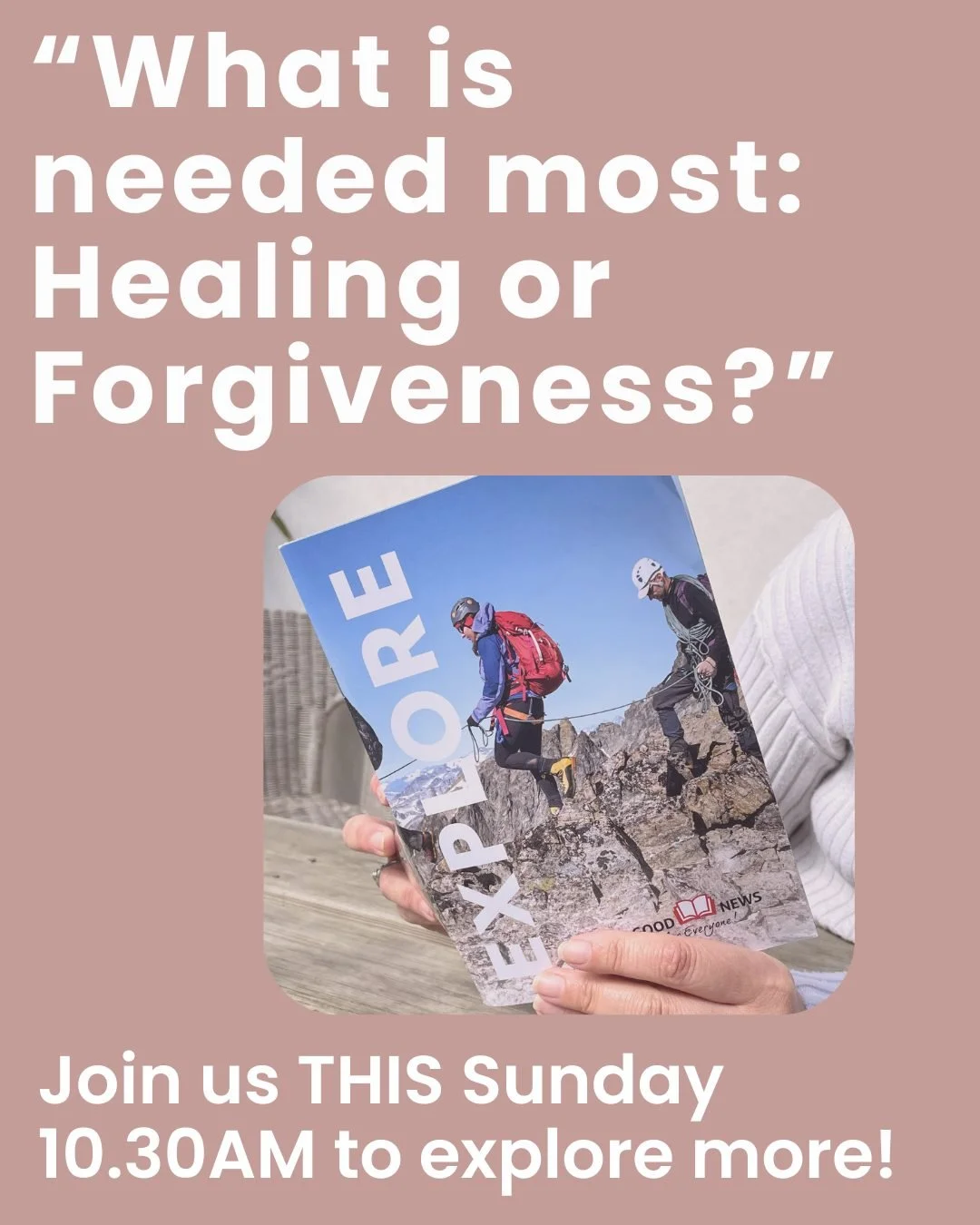 If you live in Brighton and Hove, you might have had one of these Explore books through your letterbox, which is Luke's Gospel. Got questions like this one? Come and explore more with us this Sunday, 10.30am. We'll have refreshments on arrival, worsh