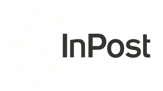 Logo with a stylized crescent moon and sun rays, accompanied by the text 'InPost'