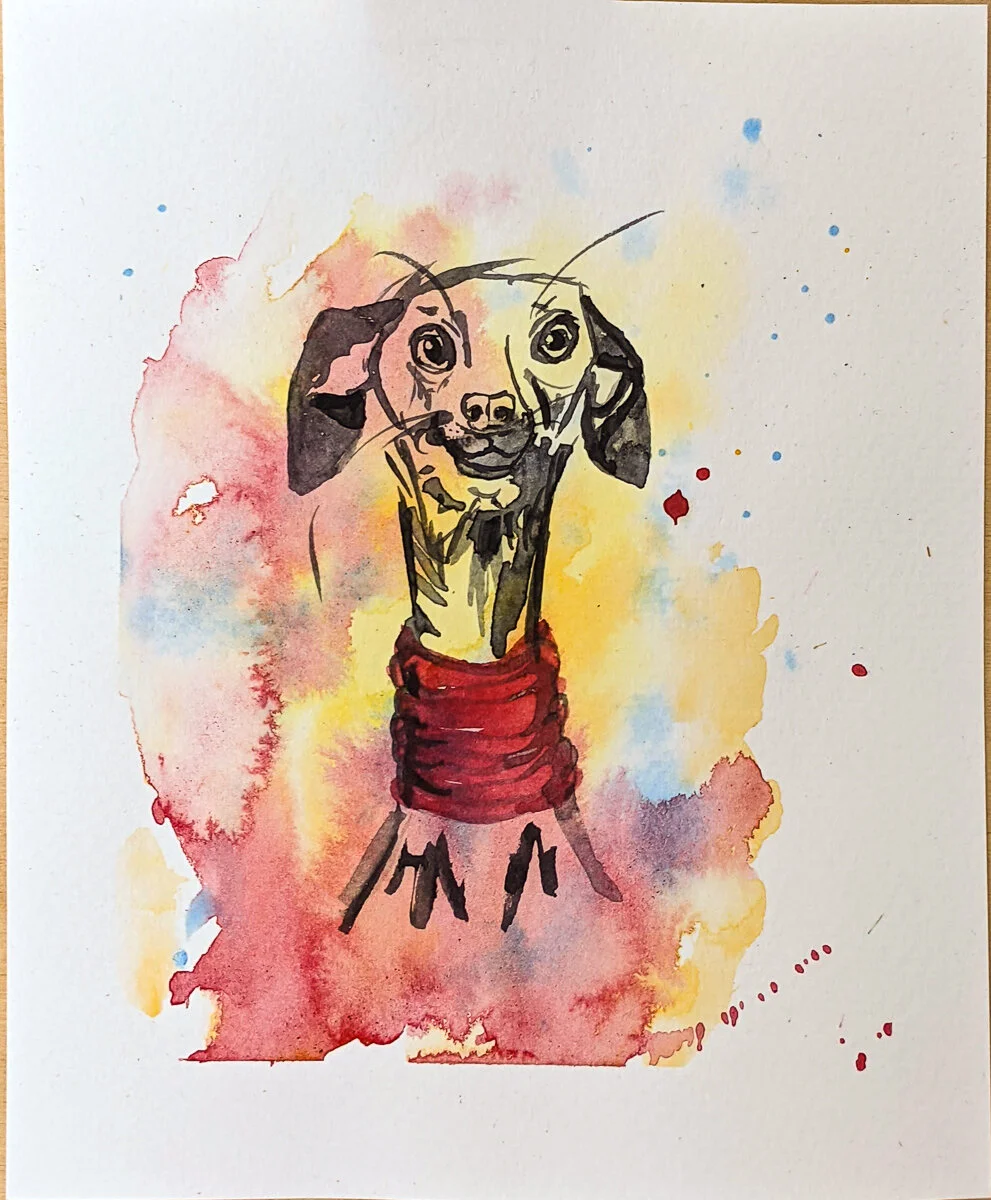Dog with a Red Scarf