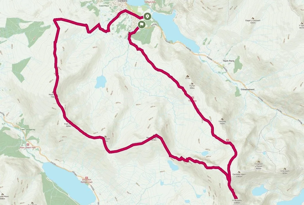 llanberis snowdon skyline challenge half route map