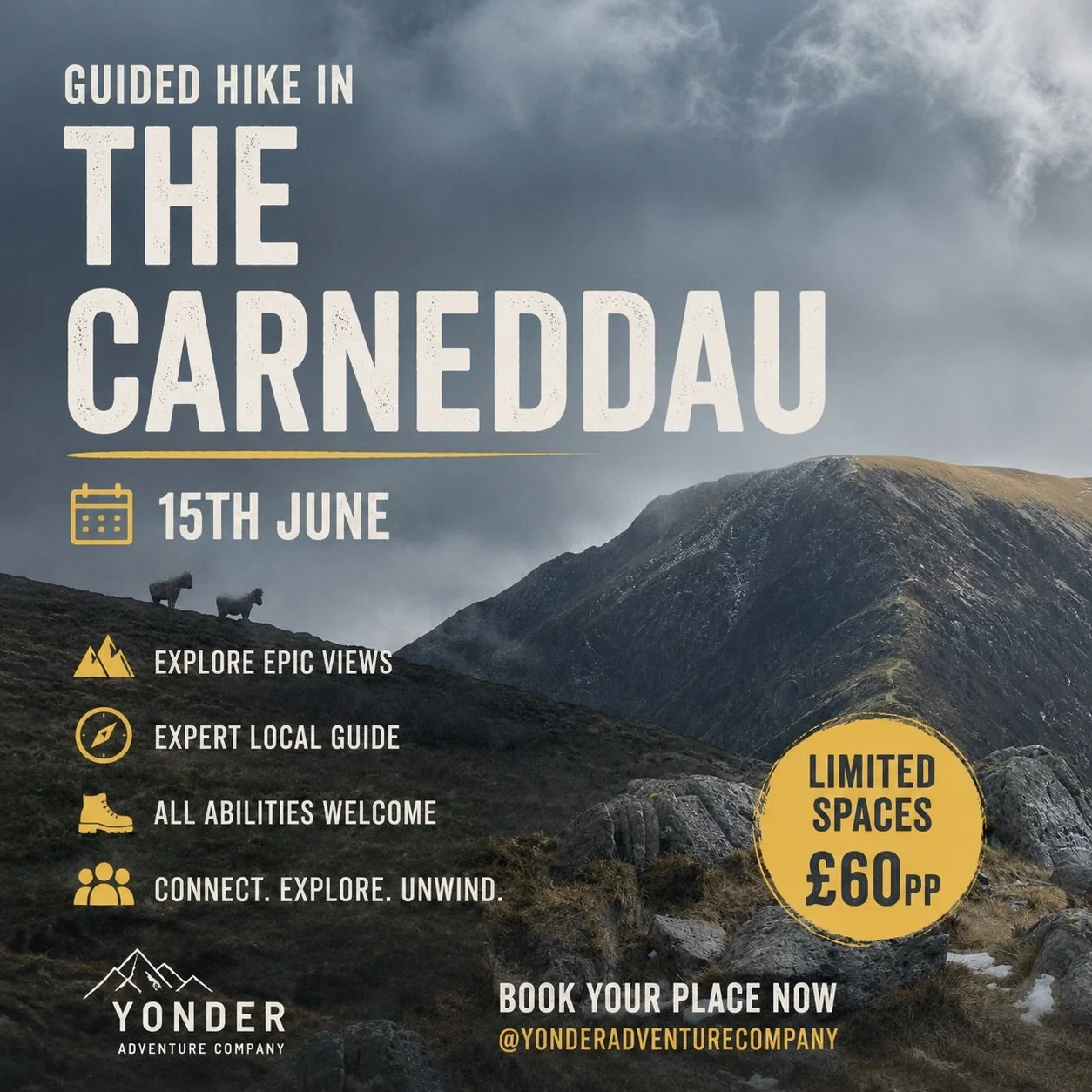 ⛰️ Guided Carneddau Hike &ndash; 15th June ⛰️

Join us for a full day exploring one of the wildest and most underrated mountain ranges in Eryri (Snowdonia).

We&rsquo;ll journey across broad ridgelines, visit the famous Carneddau ponies, learn about 