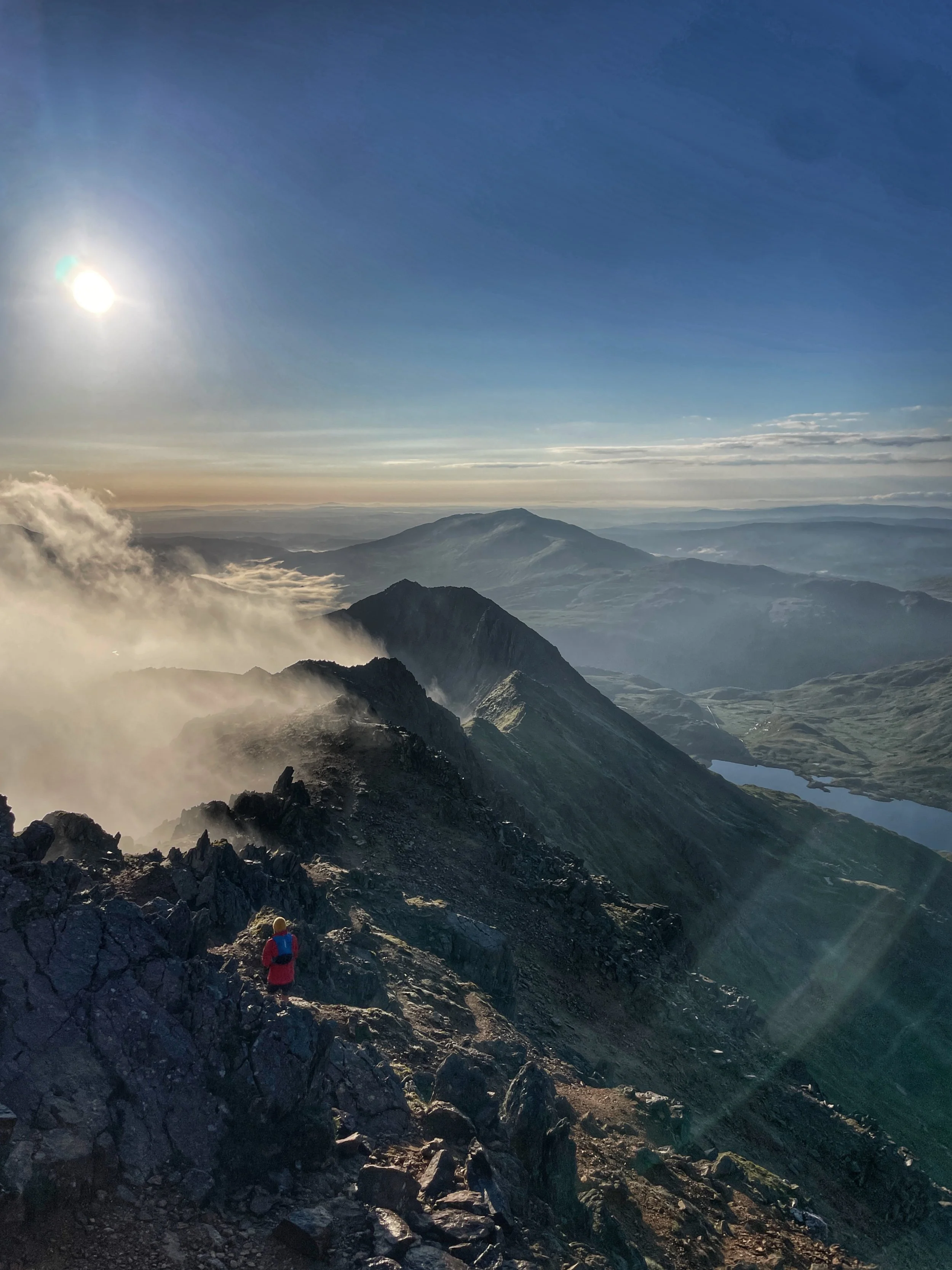 early morning guided scrambling along crib goch yr wyddfa snowdon horseshoe eryri
