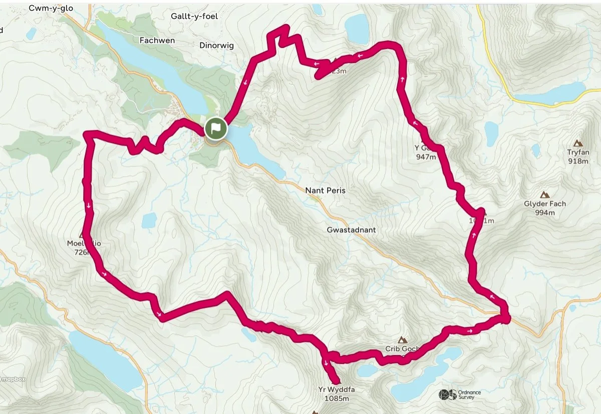 llanberis snowdon skyline challenge route map
