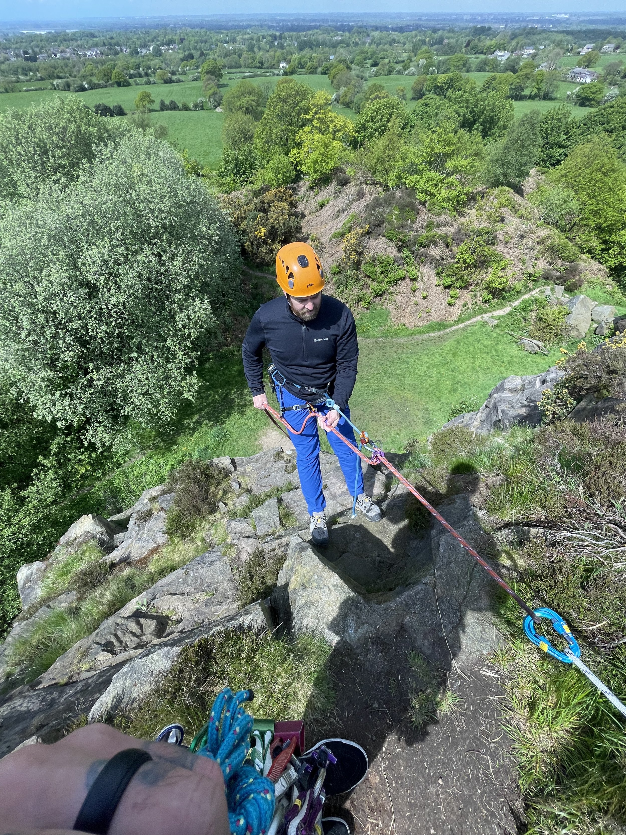 abseiler at Denham quarry