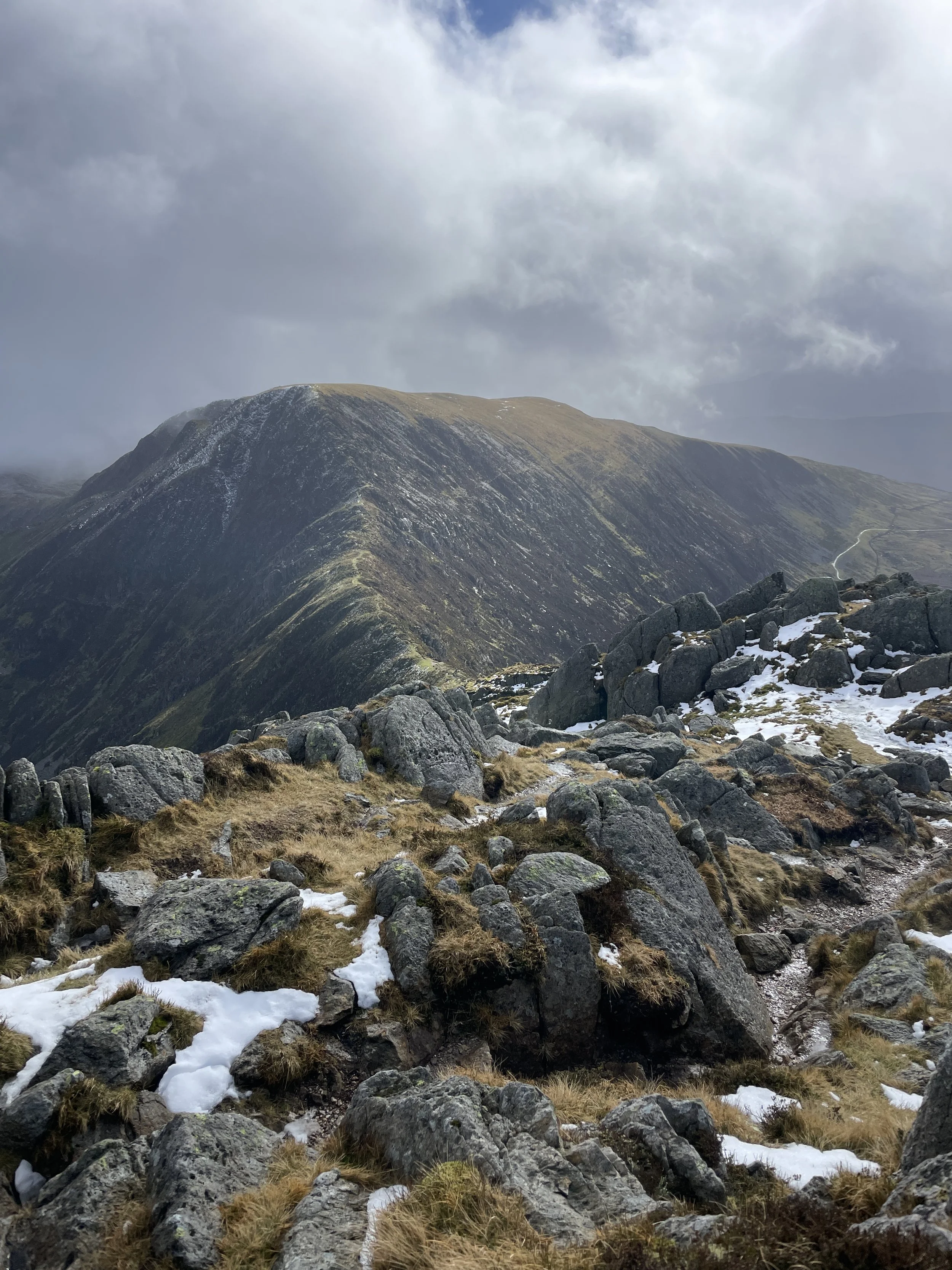 Darmatic Ridge line on the carneddau mountains - snowdonia national park