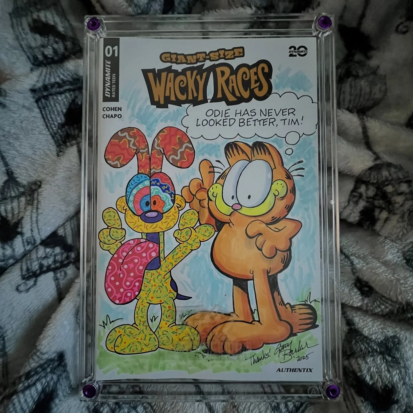A couple of very cool things here. Legendary Garfield artist, @garybarkercartoonist did a sketch cover with me!! I didn&rsquo;t have any #Garfield covers, so I thought this was decent territory to cover haha. On top of that, @gatorguardcomics send me