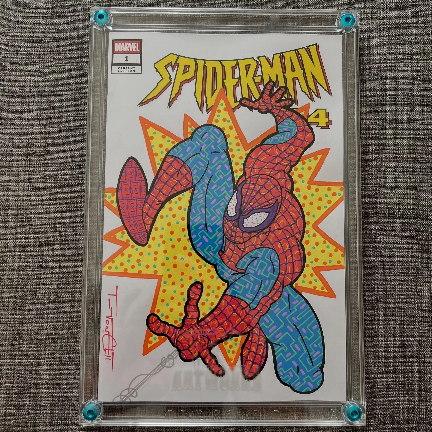 SKETCH COVER COMMISSION.
Good ol&rsquo; Peter Parker Spider-Man. Looking good in my custom logo engraved @gatorguardcomics case.