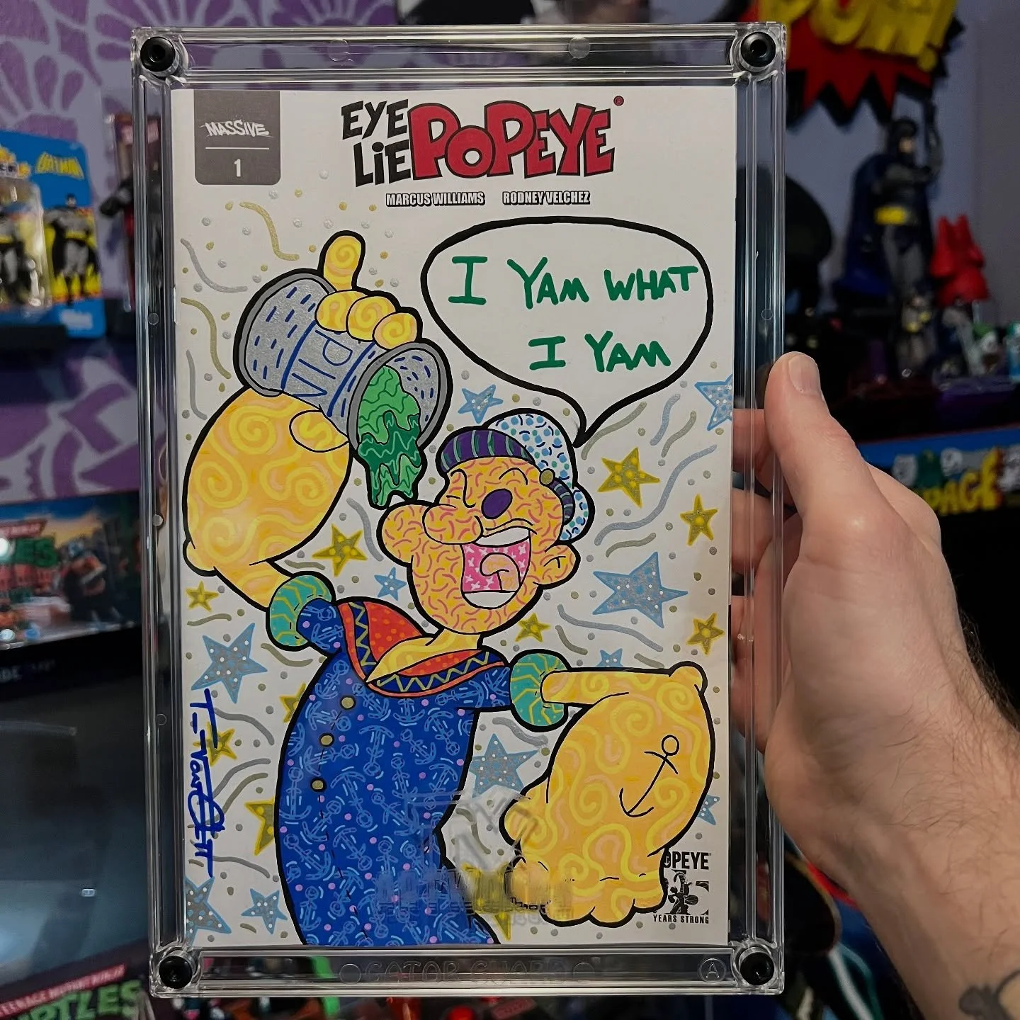 SKETCH COVER COMMISSION!
Popeye! I had fun with some metallic acrylics in this one.
#popeye #popeyethesailorman #sketchcover #sketch #sketchcoverart #tvartworks