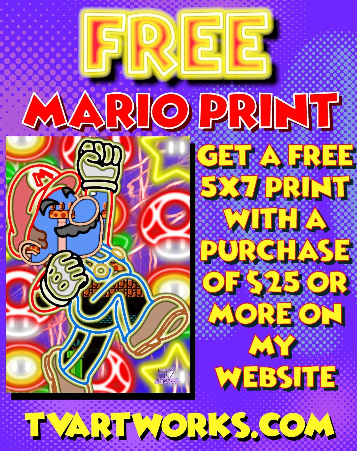 HAPPY MAR10 DAY! Get a FREE Mario print with a $25 purchase from TVArtworks.com!
#mar10day #tvartworks #supermario