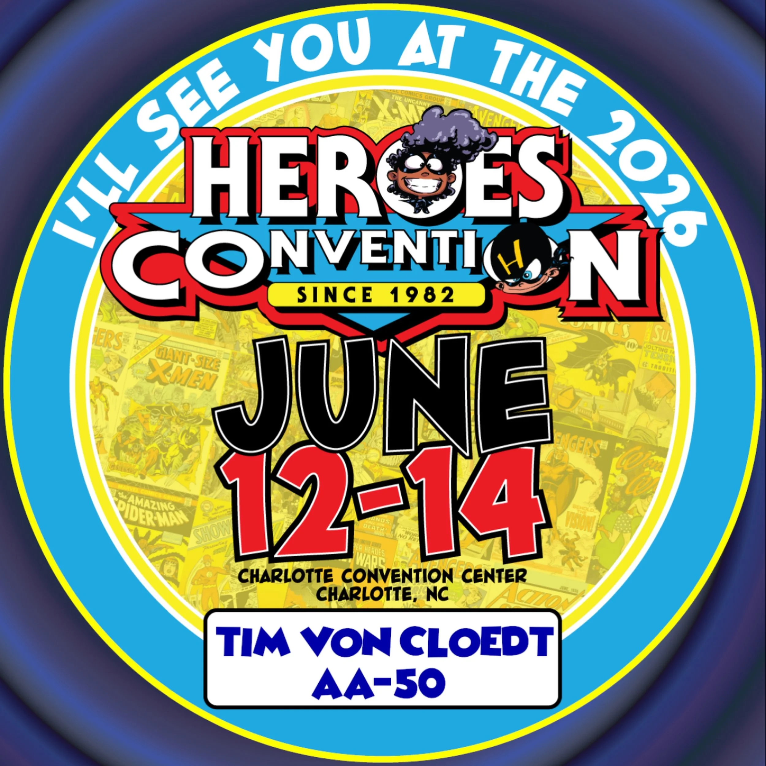 This weekend! Heroes Convention in Charlotte, North Carolina is happening. I&rsquo;ll be at table AA-50, (swipe to see the map). I&rsquo;m stoked to be at a true COMIC BOOK convention of this magnitude. I hope to see you there! 

I&rsquo;ve got a 10 