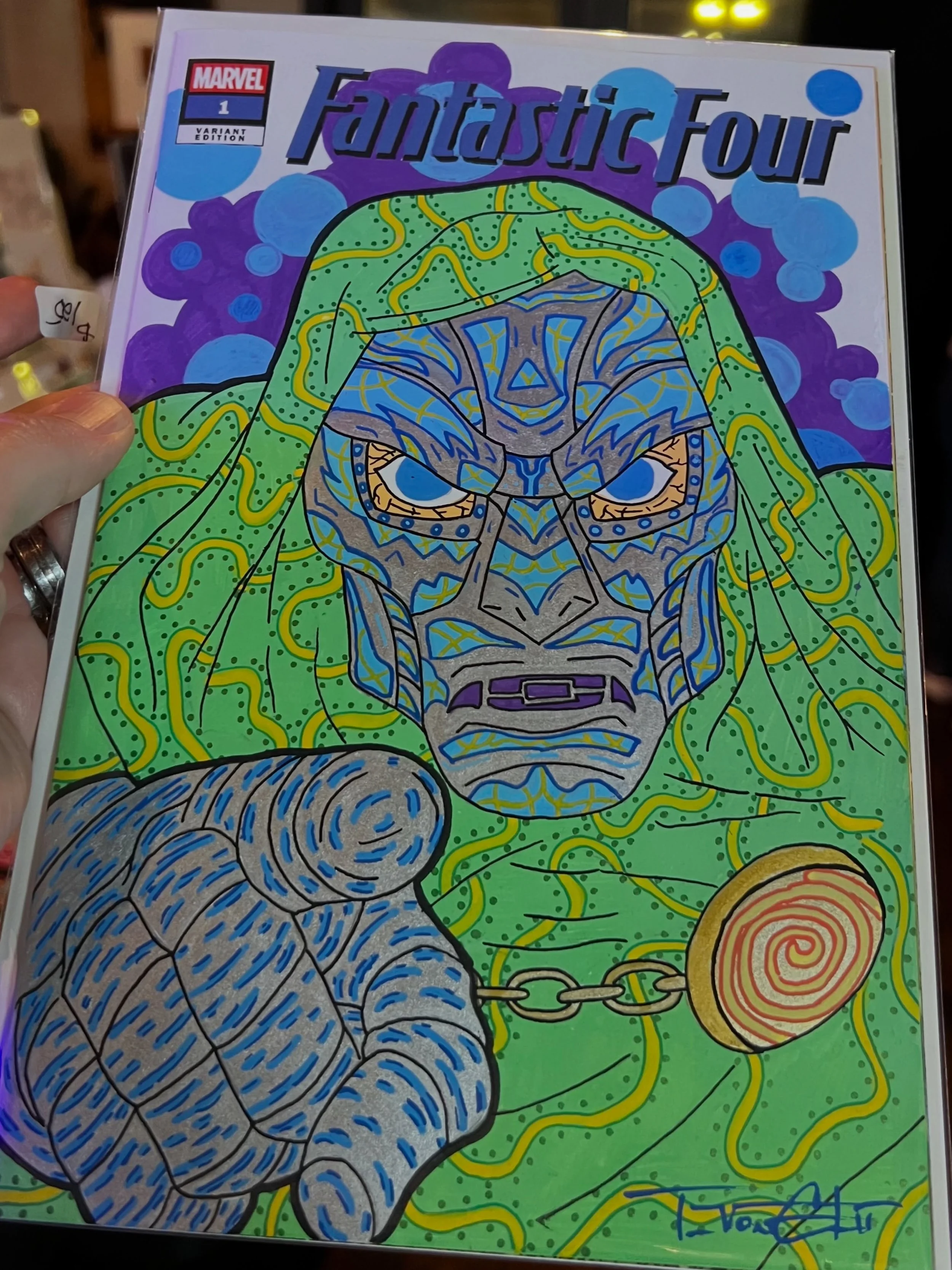 I didn&rsquo;t get a chance to post this before it quickly sold at @comicsandbrews this weekend. Doom is telling you to stop blowing up his Doom Bots. Those things aren&rsquo;t cheap to make.

#doctordoom #fantasticfour #sketchcovet #tvartworks