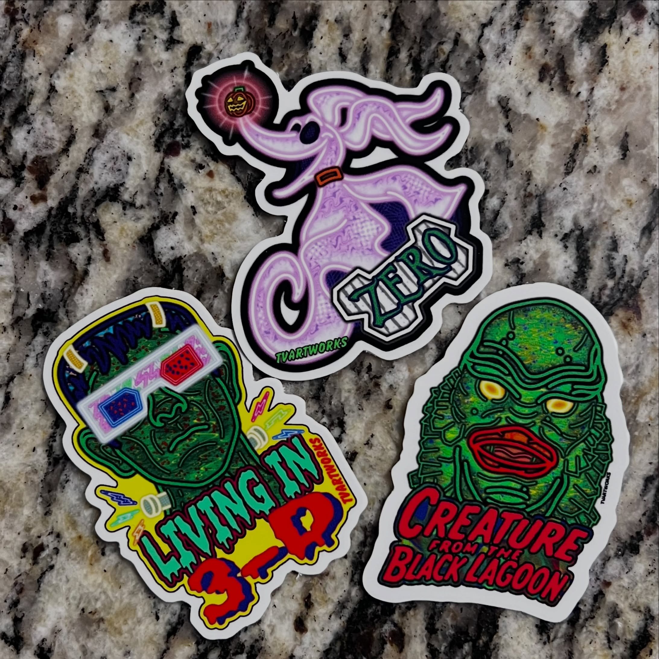 New 3&rdquo; stickers on my website!

TVArtworks.com/shop/stickersdecals

#zero #nightmarebeforechristmas #creaturefromtheblacklagoon #frankensteinsmonster #tvartworks