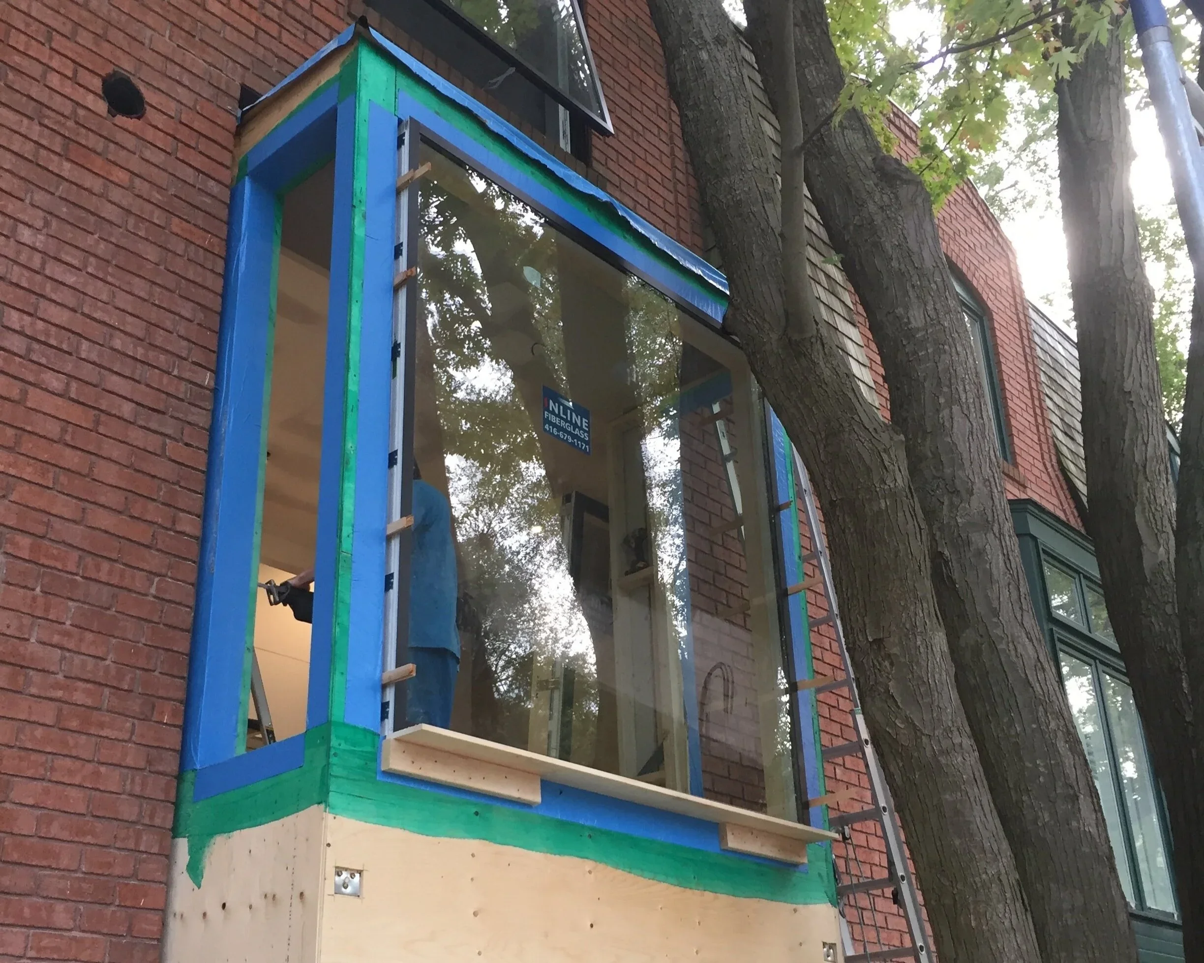 Bathroom renovation with glass shower soaker tub and floating vanity in The Pocket Toronto by Odin Agnuk