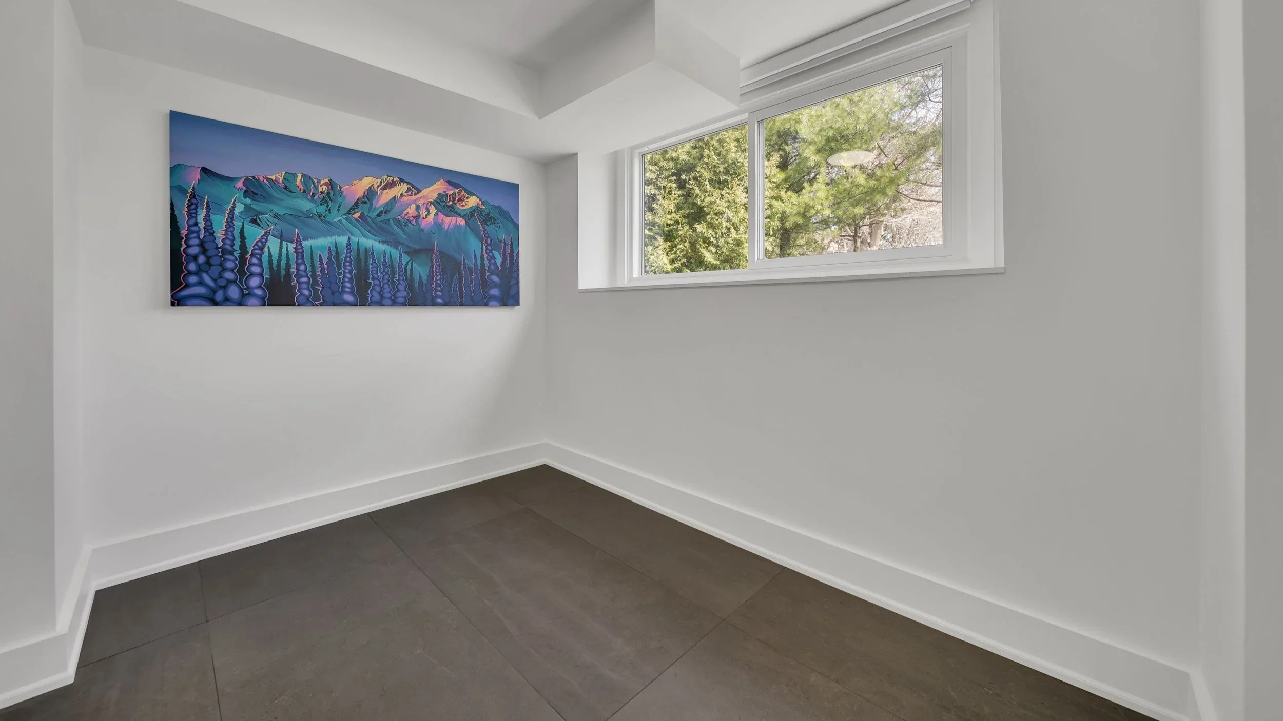Foyer with large format tile flooring, duplex conversion in Guelph by ODIN+AGNUK