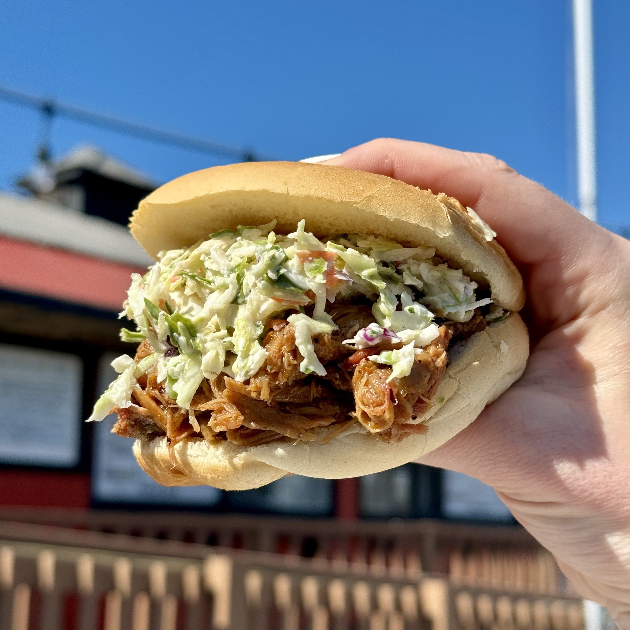Don't forget our old faithfuls in the feature menu's flashing lights 😉 Serving up Pulled Pork Sandos all sunny weekend long!!☀️