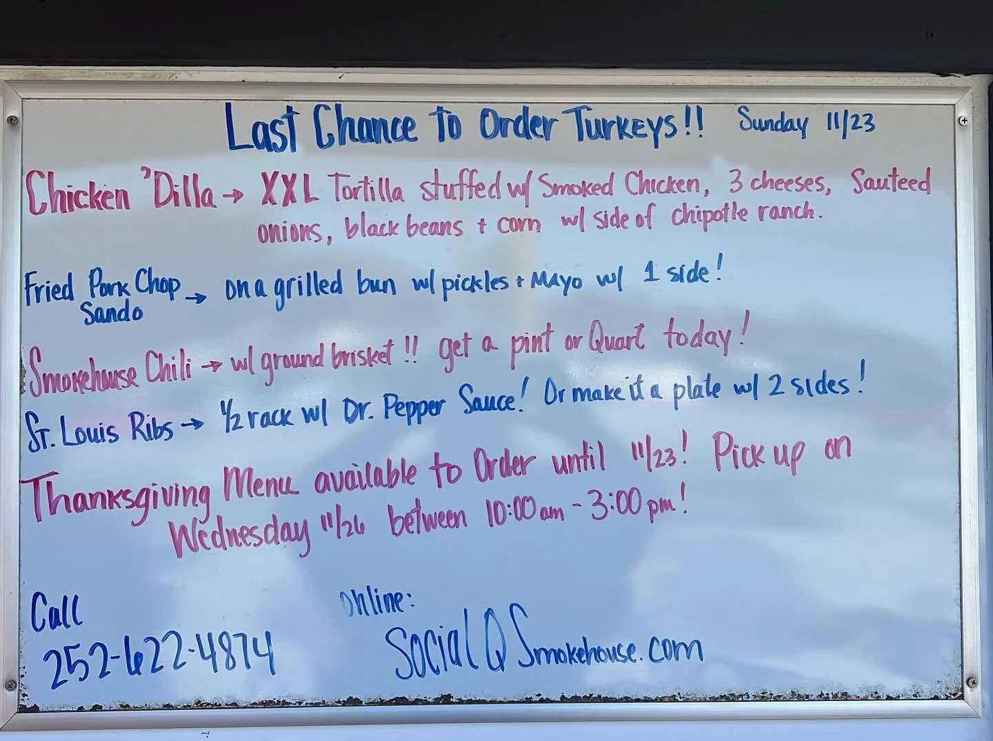 Fire lineup this week 🔥👇

Don&rsquo;t forget to order your Thanksgiving Turkeys before November 23rd!