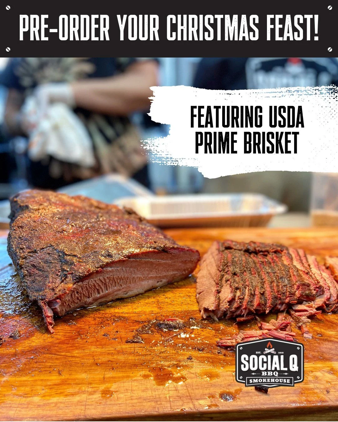 Our Christmas Menu features USDA Prime Brisket - the best of the best. Order your smoked Christmas feast today for pick-up on 12/24. We'll handle the rest!

Pre-Order Here: https://www.socialqsmokehouse.com/christmas-menu?utm_source=social&amp;utm_me