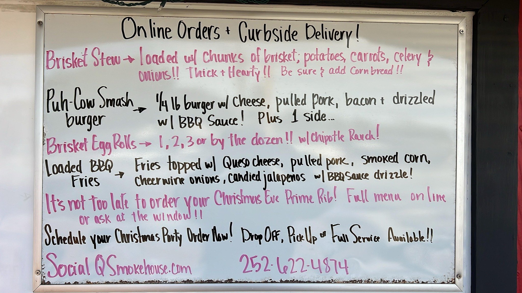 Another week of great food🔥
Be sure to get those smoked Christmas orders in for pick-up on 12/24.