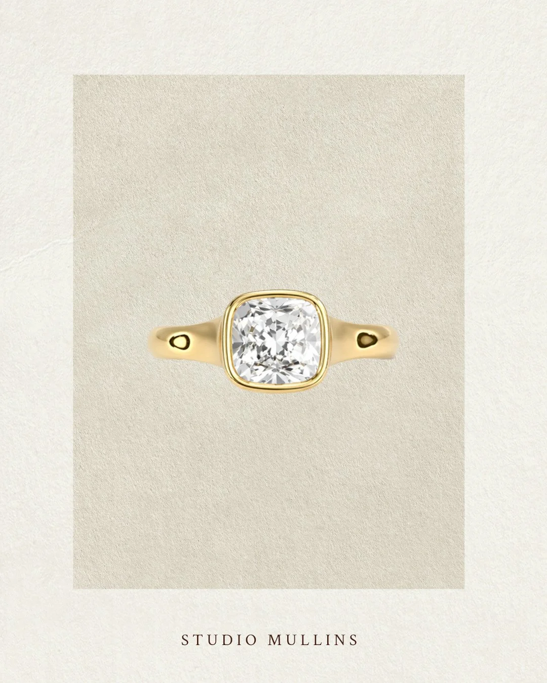 Tapered Pillow Bezel Solitaire Engagement Ring