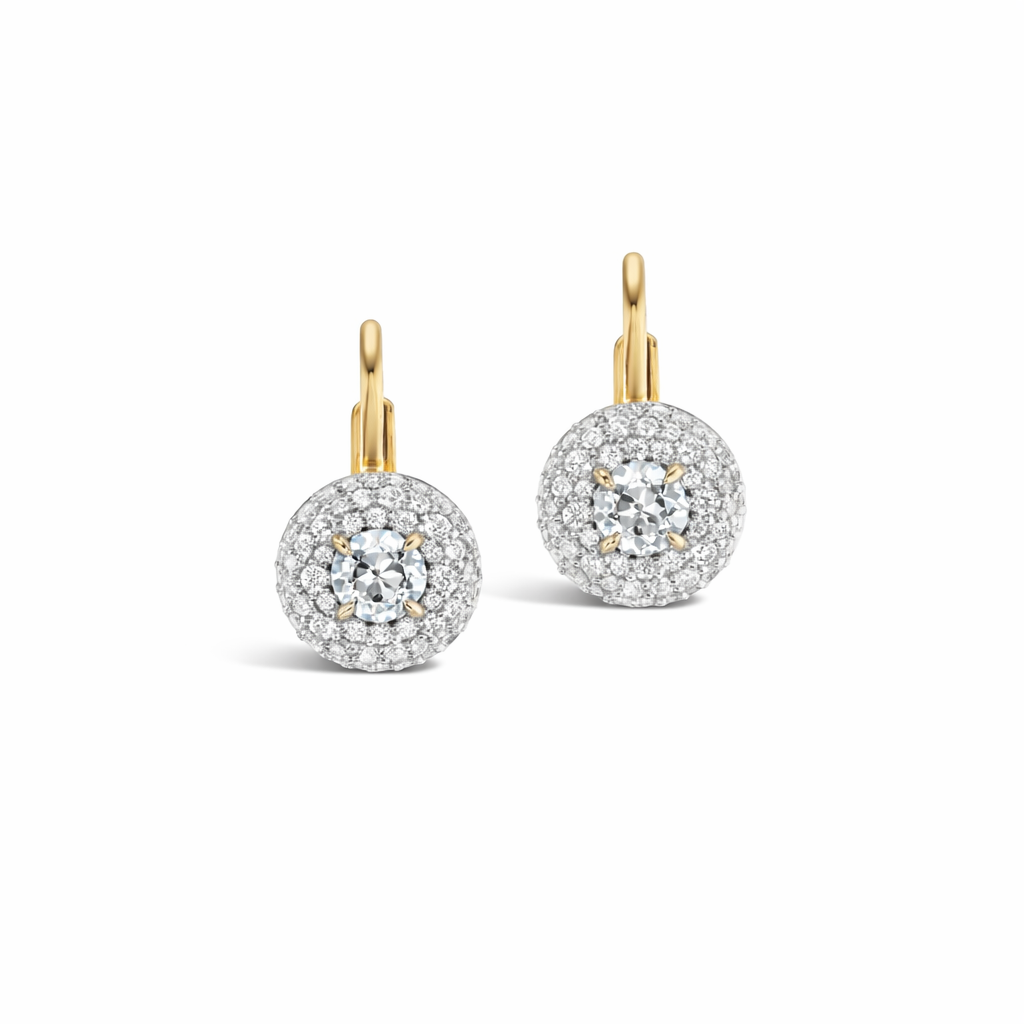 Evie Pave Diamond Leverback Earrings