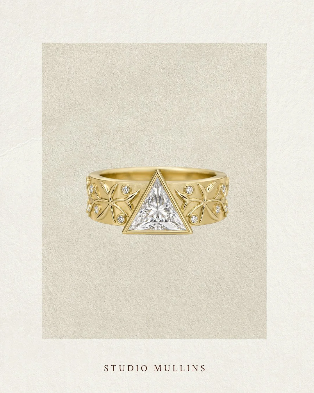 Olive Branch Solitaire Ring
