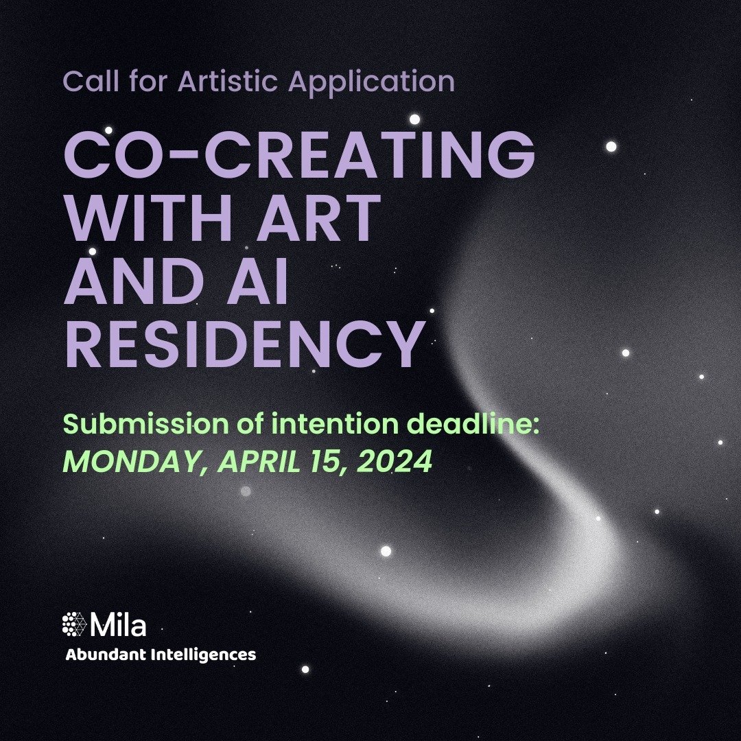 Abundant Intelligences and @milaquebec are looking for applicants who want to explore the ethical use of AI and/or its creative applications. Applicants interested in digital art, emergent storytelling, and research creation, please submit a letter o