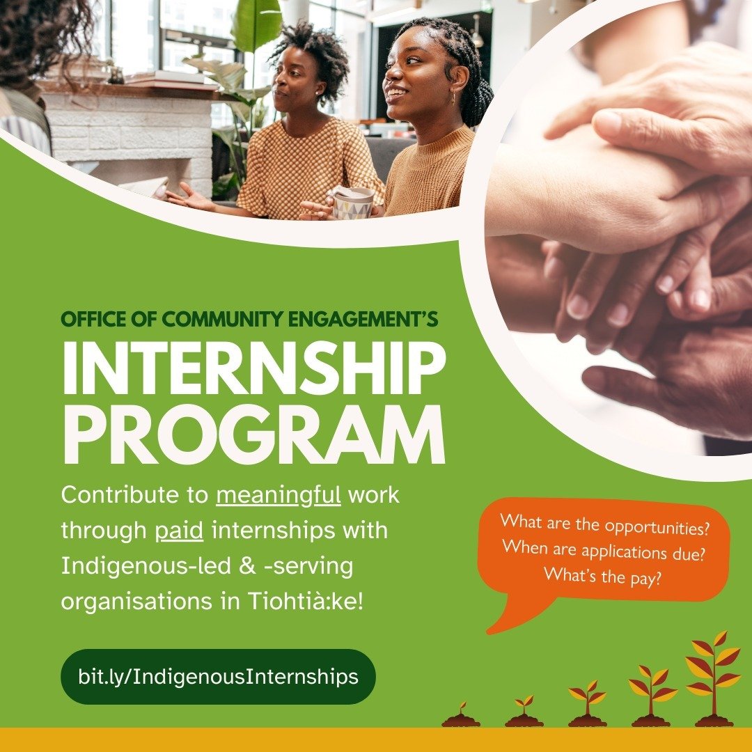 The Office of Community Engagement (OCE) at Concordia University has three great paid summer internships, pairing Concordia students with Indigenous community organizations. Priority will be given to Indigenous students. 

Deadline to apply: May 6, 2