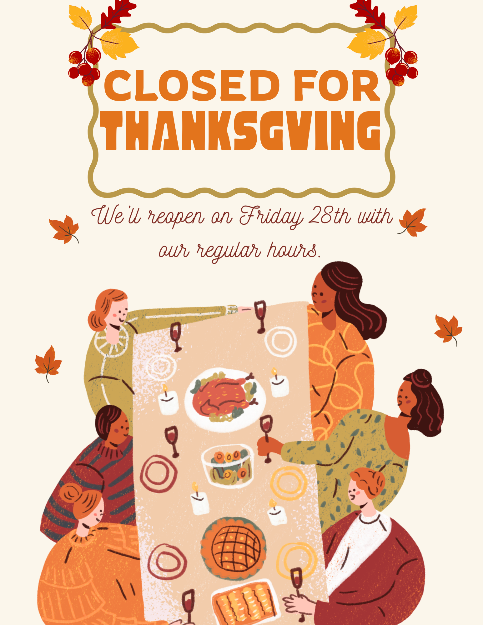 CLOSED for Thanksgiving