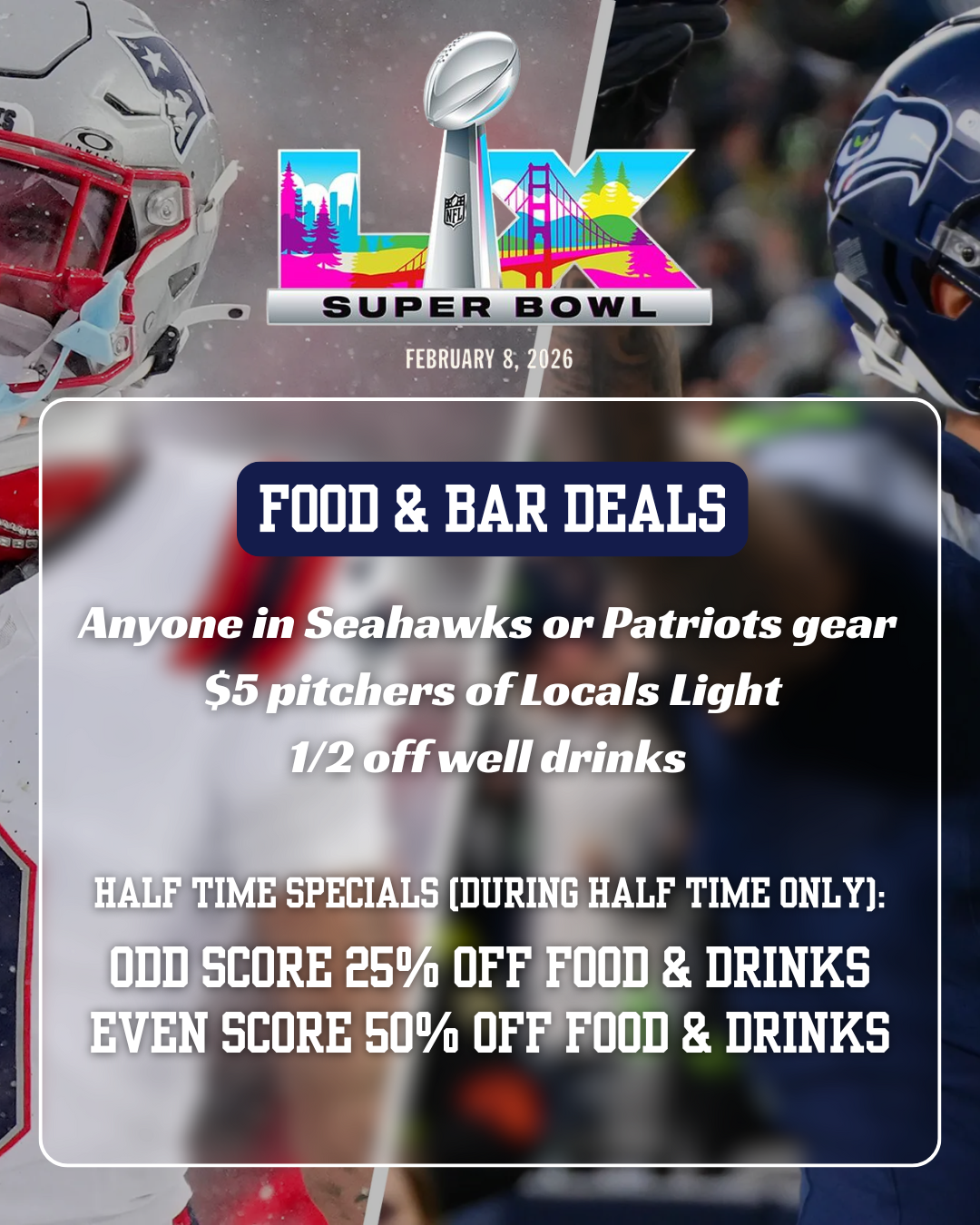 SUPER BOWL LX FOOD &amp; DRINK DEALS