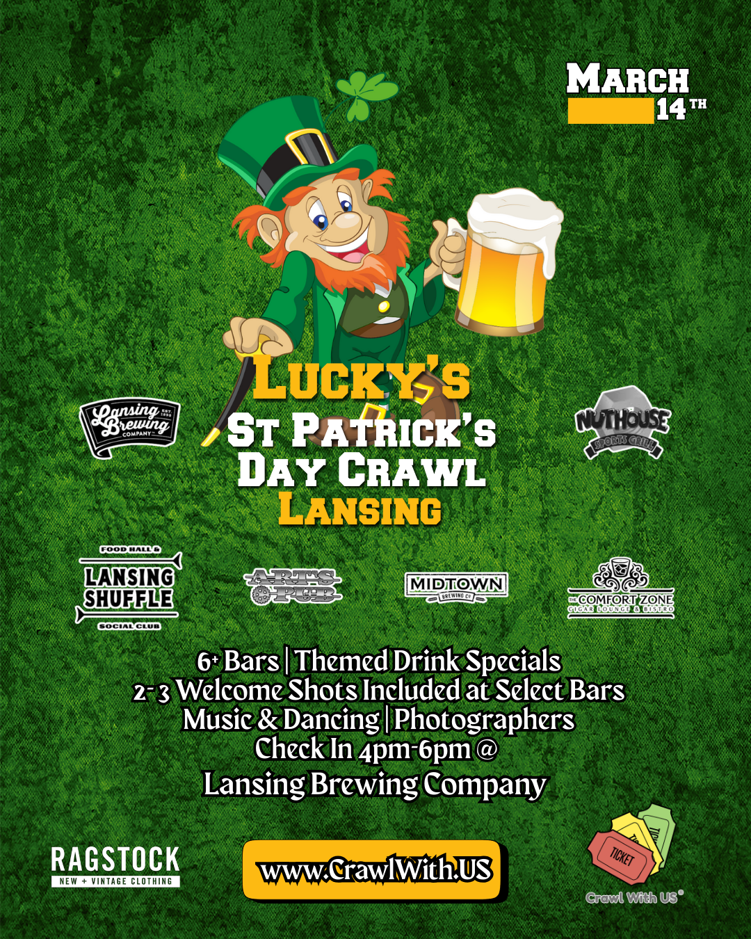The Official Lucky's St Patrick's Day Bar Crawl