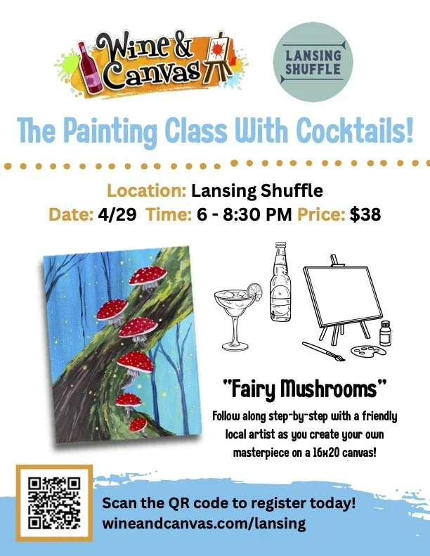 Wine &amp; Canvas - Fairy Mushrooms Painting