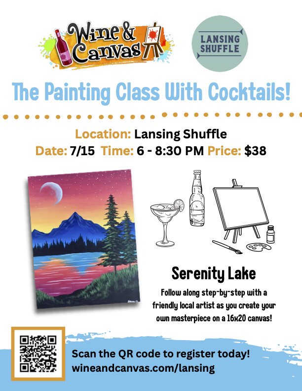 Wine &amp; Canvas: Serenity Lake Painting