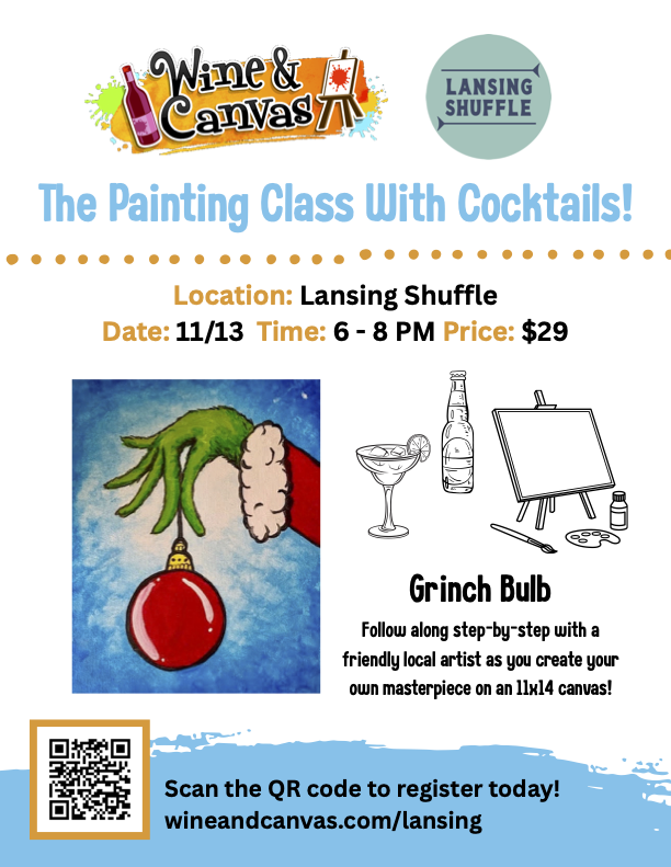 Wine &amp; Canvas - Grinch Bulb