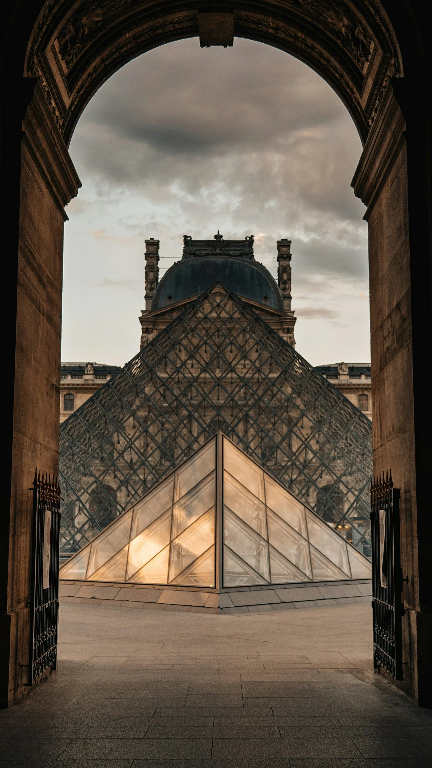 Paris Louvre Pyramid Entrance