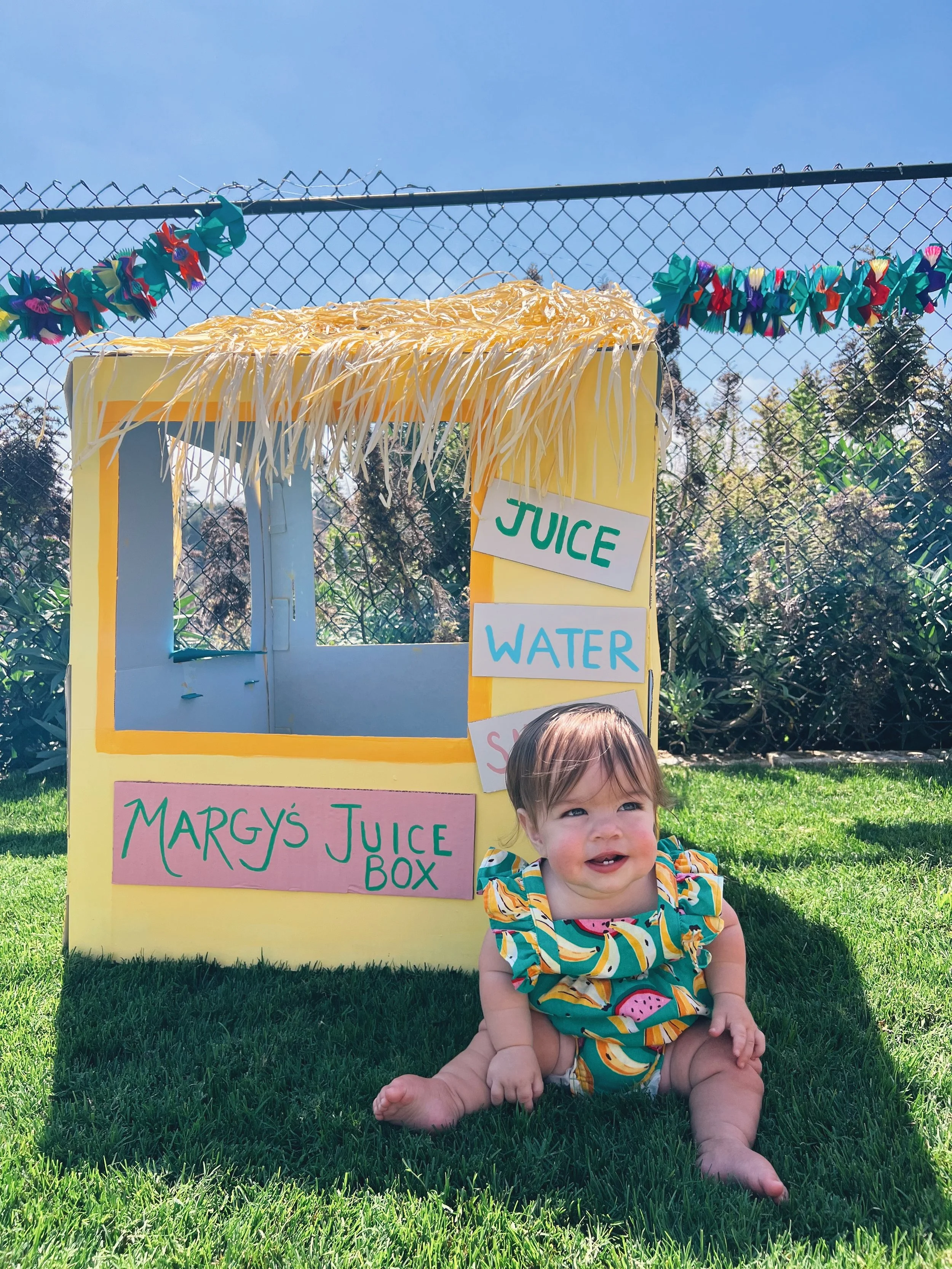 DIY Juice Shack for a First Birthday Party (Hawaiian “The Big One” Theme Idea)