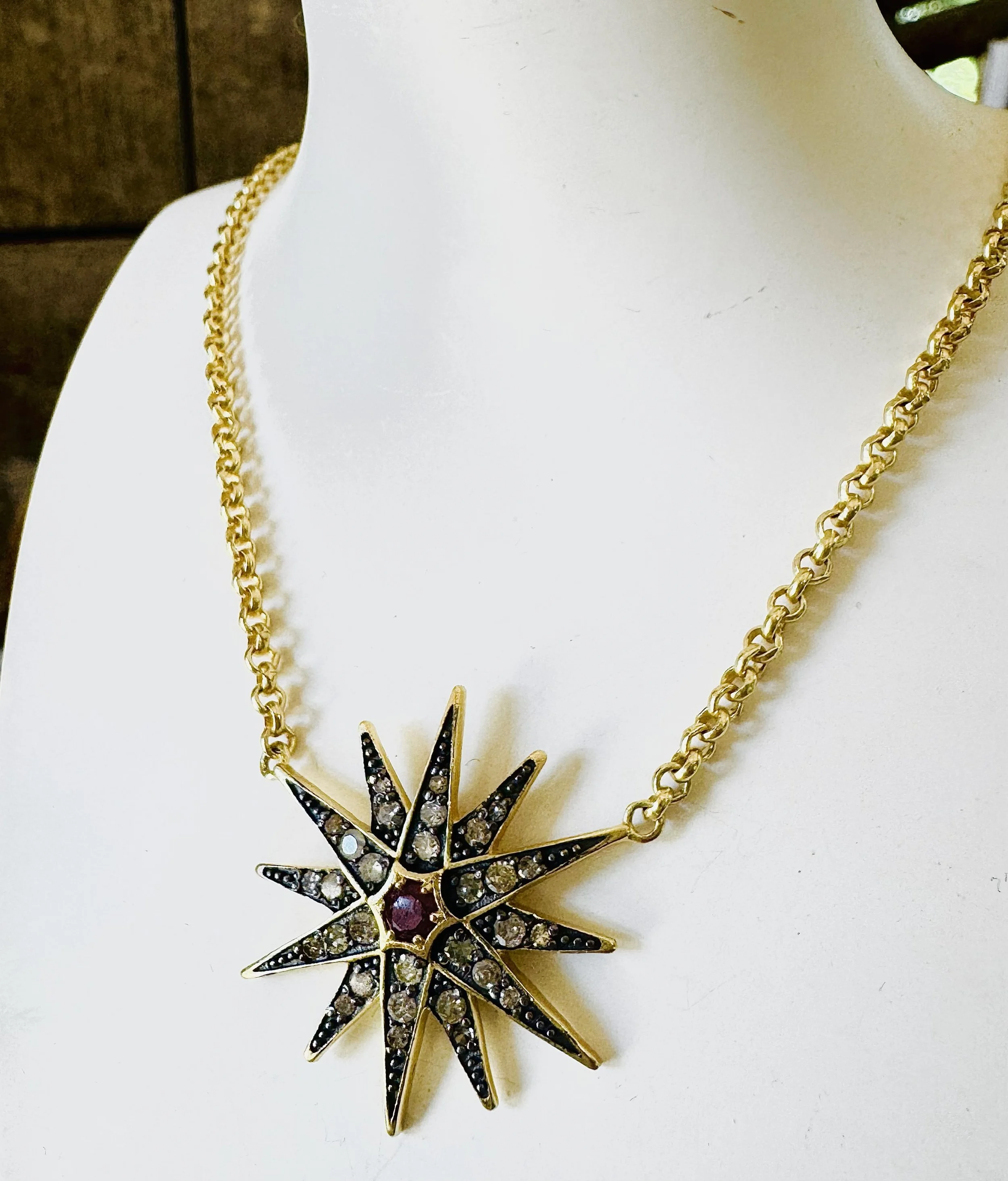 NEW IN ! Stunning Diamond and Ruby Vintage style star necklace @ £595 
                       NOW SOLD 