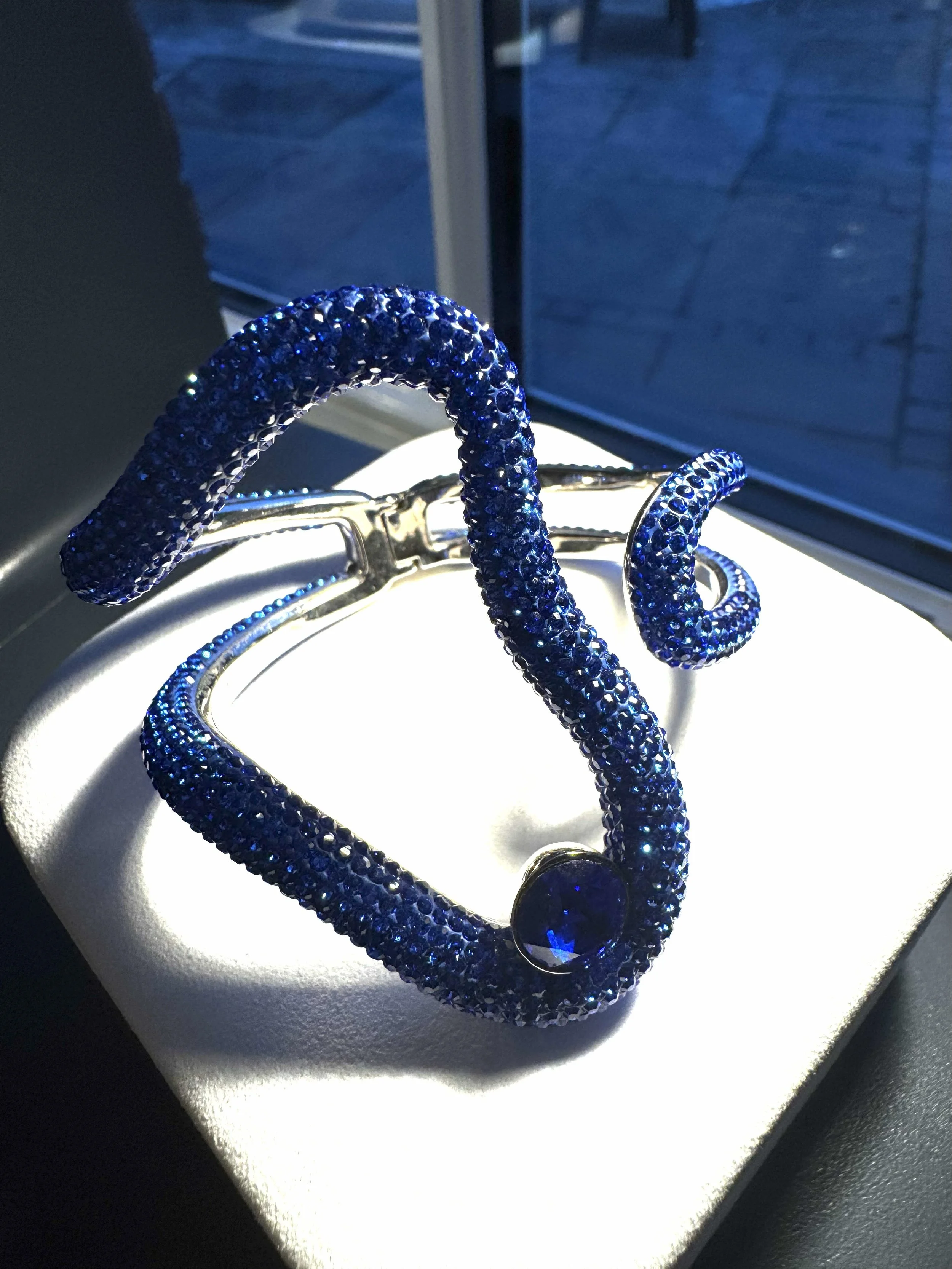 ! NEW IN ! Swarovski Tigris Cuff, Blue, Palladium plated @ £495