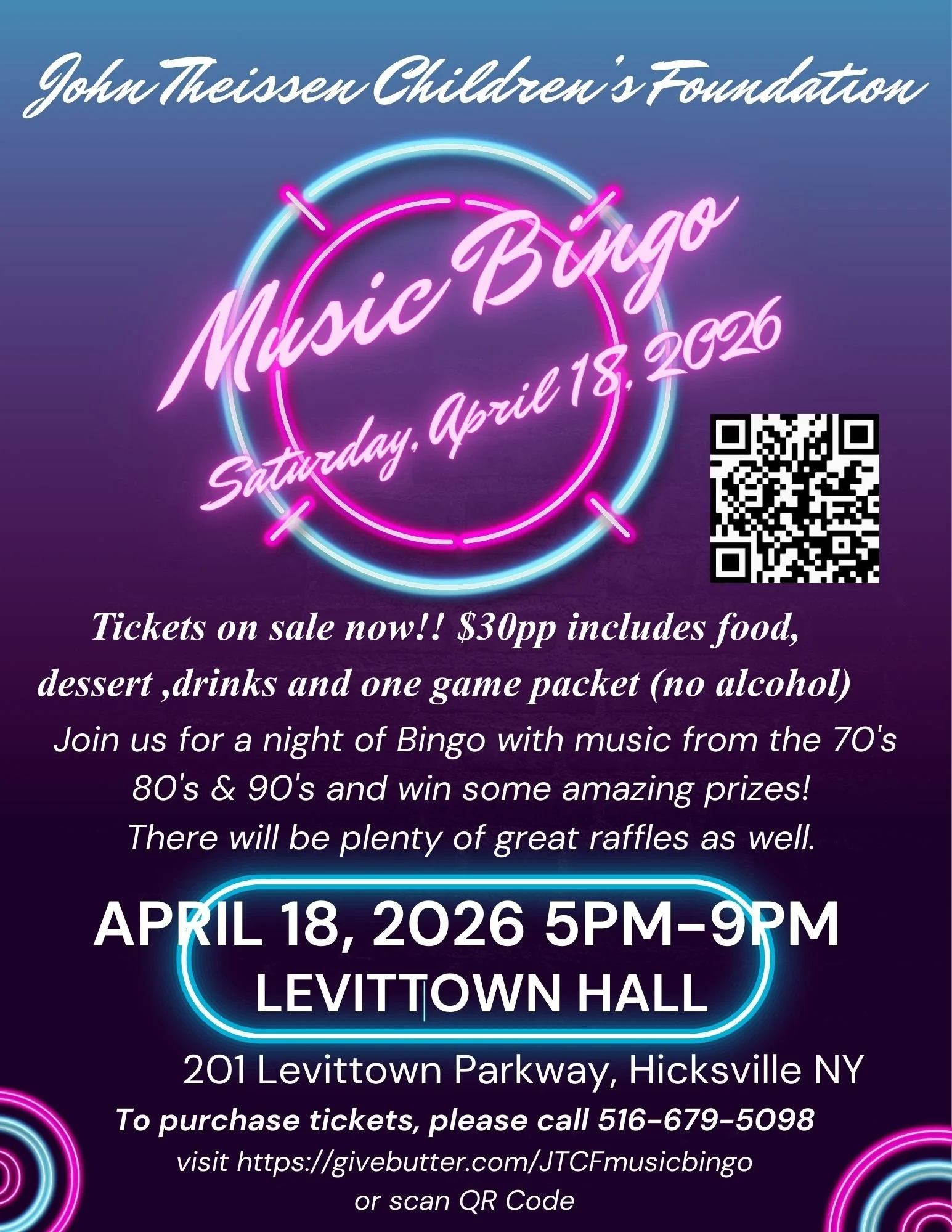 JTCF MUSIC BINGO - APRIL 18, 2026