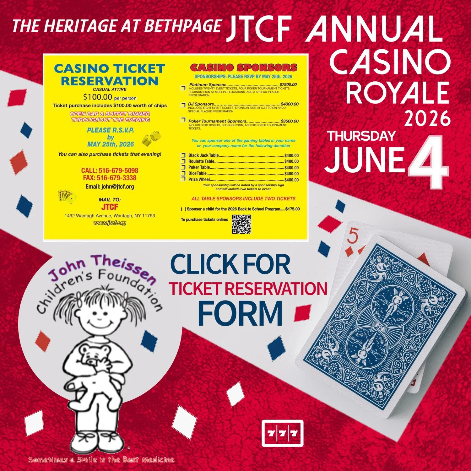 RESERVE TICKETS - JTCF CASINO ROYALE