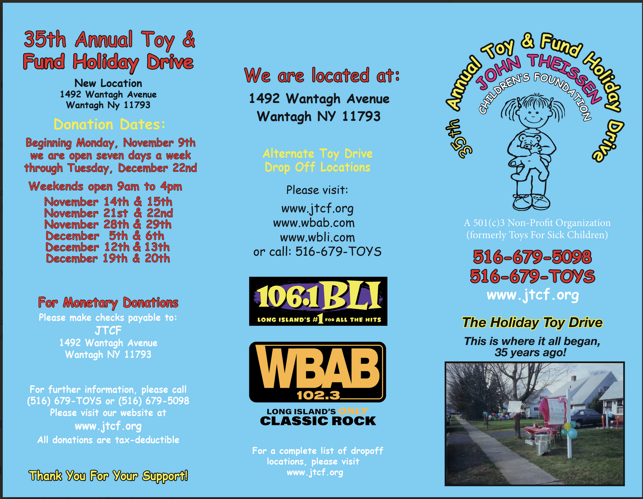 35TH ANNUAL JTCF LONG ISLAND TOY DRIVE