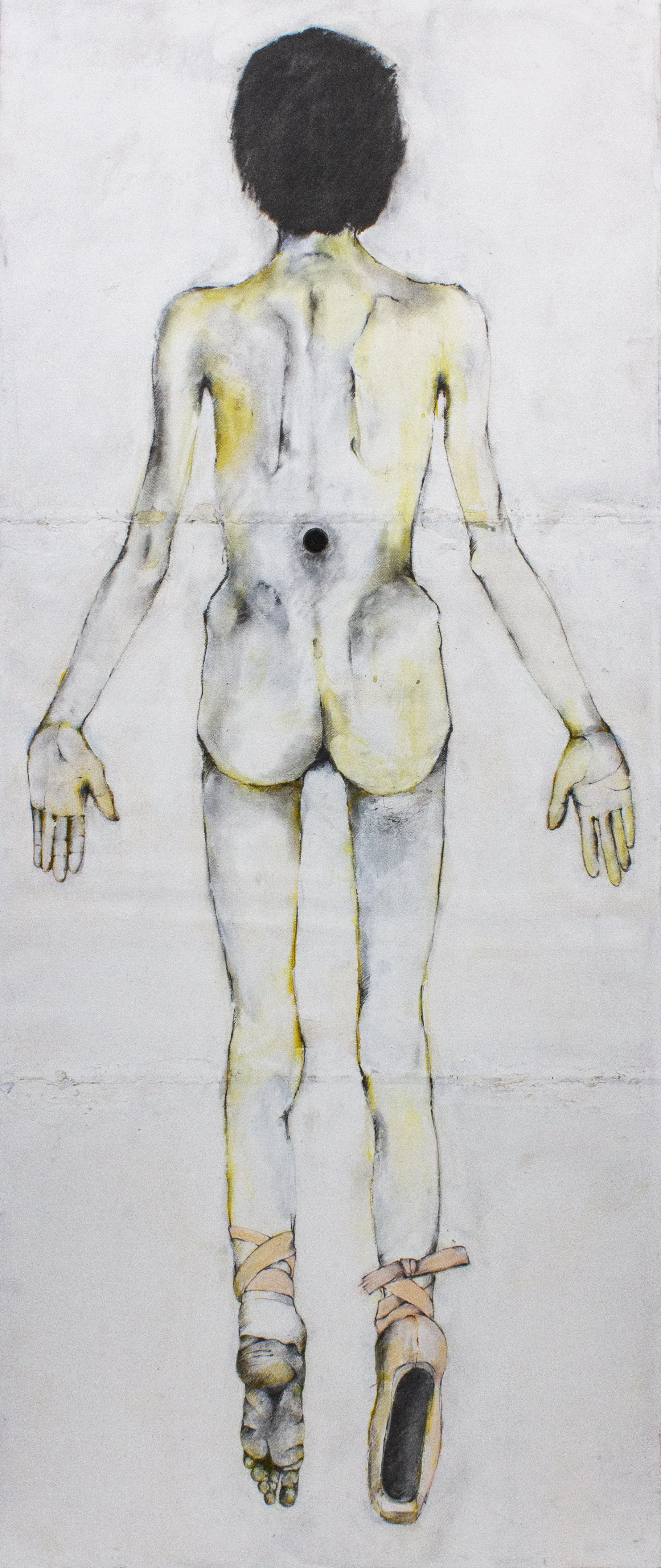 SACRIFICE, 2022, ACRYLIC, GRAPHITE + INK, 62.5" X 26.25"