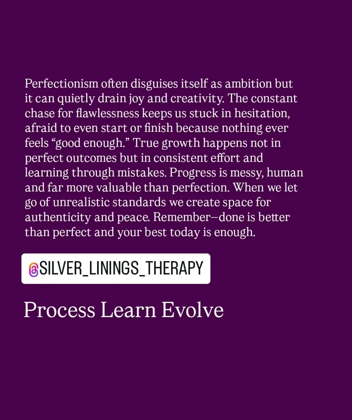 #SilverLiningsCounsellingPsychotherapy #Therapy #Therapist #MentalHealth #Anxiety #Depression #Trauma #Healing #Entrepreneur #Trending #Viral #FYP #Perfectionism #MindsetMatters #PersonalGrowth #ProgressNotPerfection #Motivation #SelfDevelopment #Men