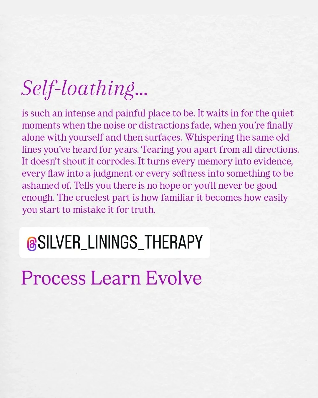 Self-loathing isn&rsquo;t born from weakness though. It&rsquo;s often the residue of old wounds, expectations you bent yourself to meet, love you had to earn and mistakes you were never allowed to outgrow. Over time you learn to target the same harsh