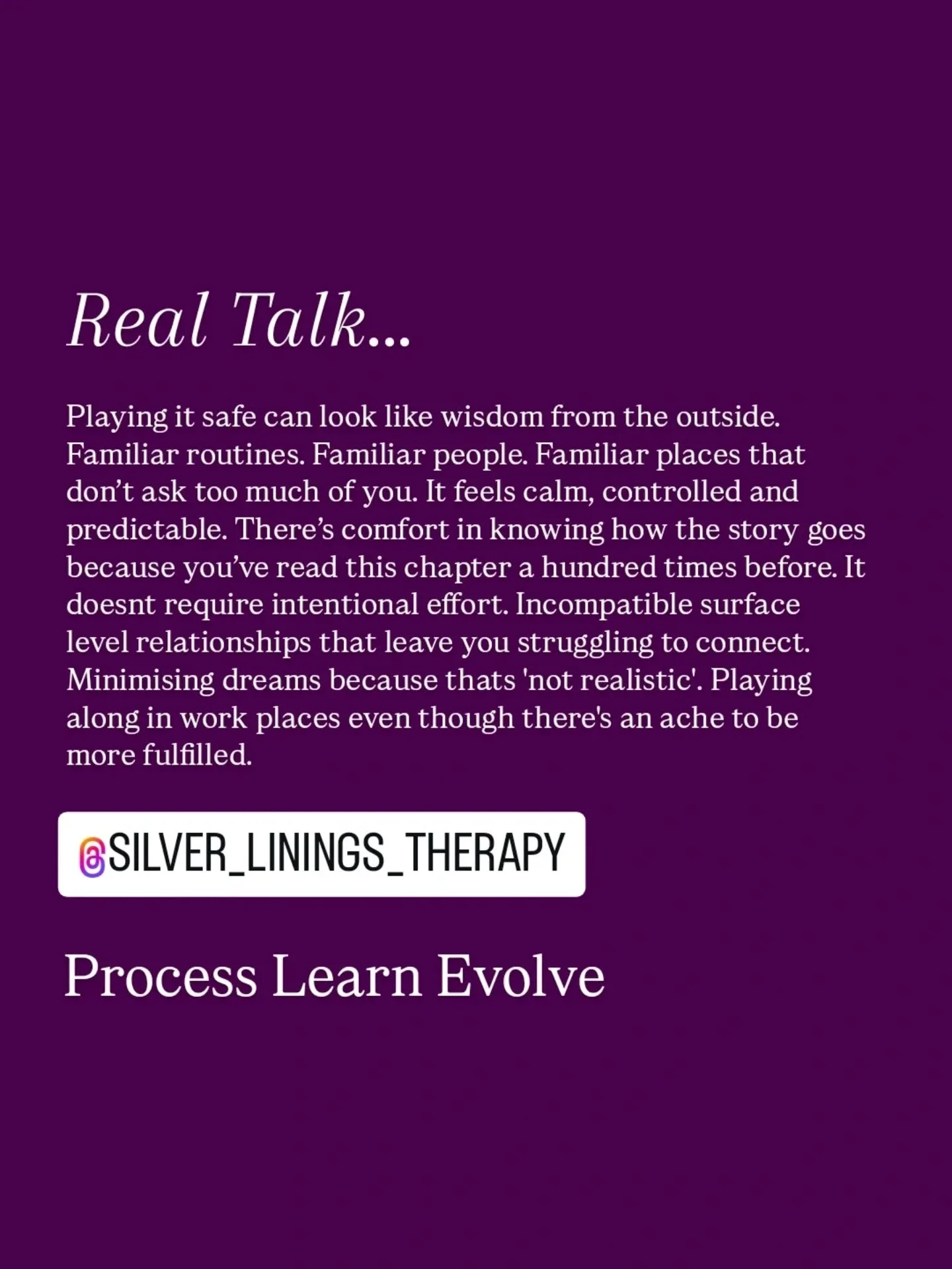 Deep down though, you know the truth! 

You know when you&rsquo;re choosing comfort over growth. You know when peace is actually avoidance dressed in softer wording. You know when your relationship is off. You feel it in those quiet moments when the 