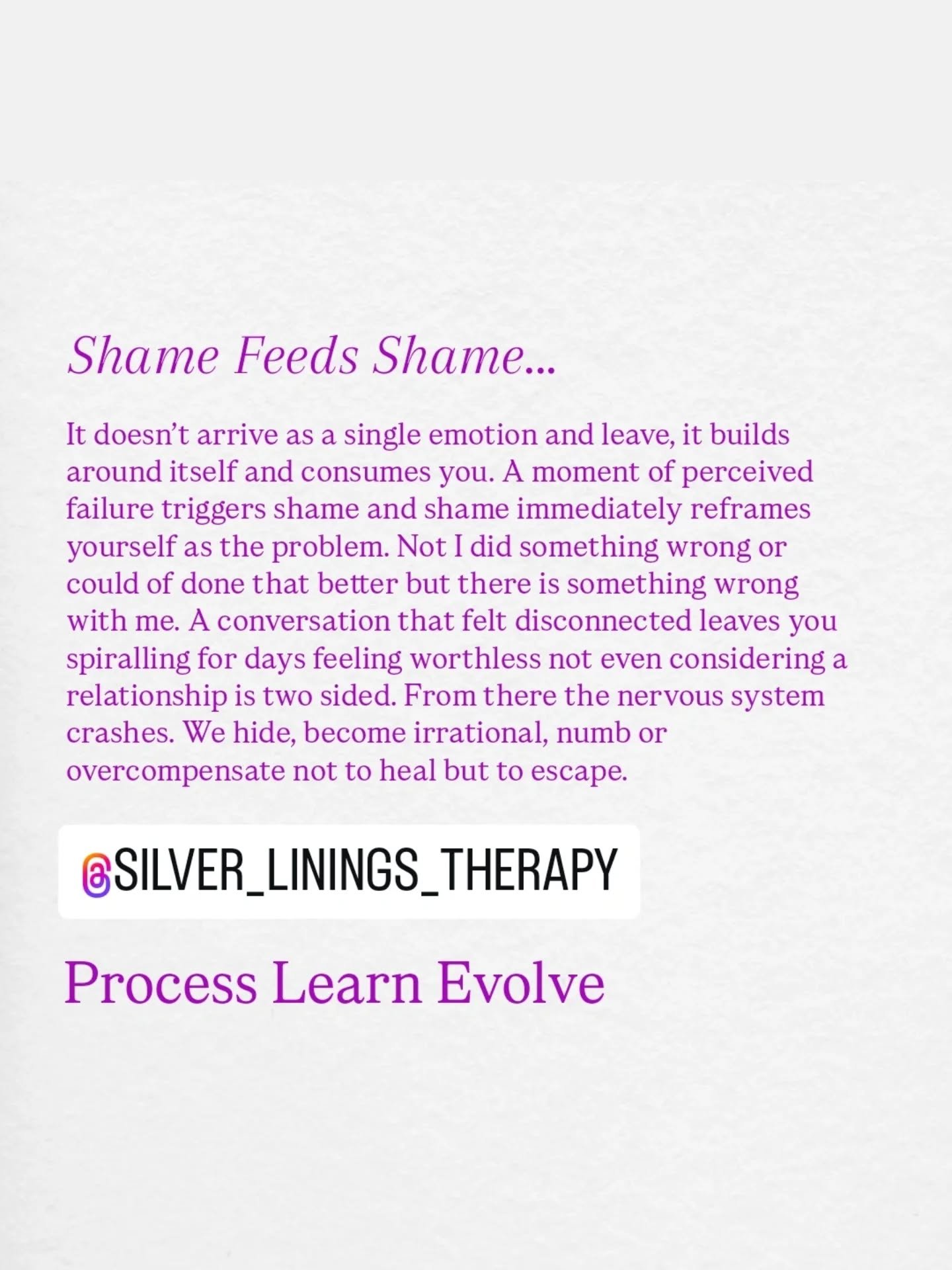 Those protective strategies almost always create new material for shame though. Avoidance becomes regret. Numbing becomes dependency. Silence becomes disconnection. Performance becomes exhaustion. The mind then points to these consequences as evidenc