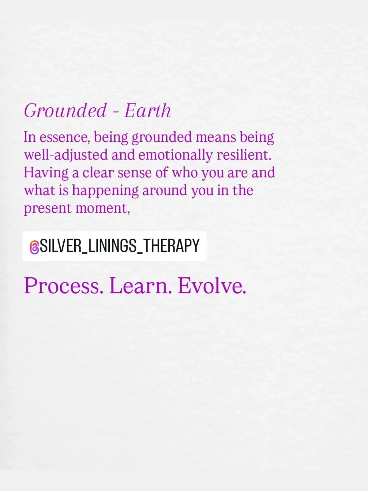 Being "grounded" refers to having a stable, realistic and balanced perspective on life. It involves:

💜 Emotional Stability: Maintaining composure and
control over emotions.

💜 Realism: Having a clear, practical understanding of
situation