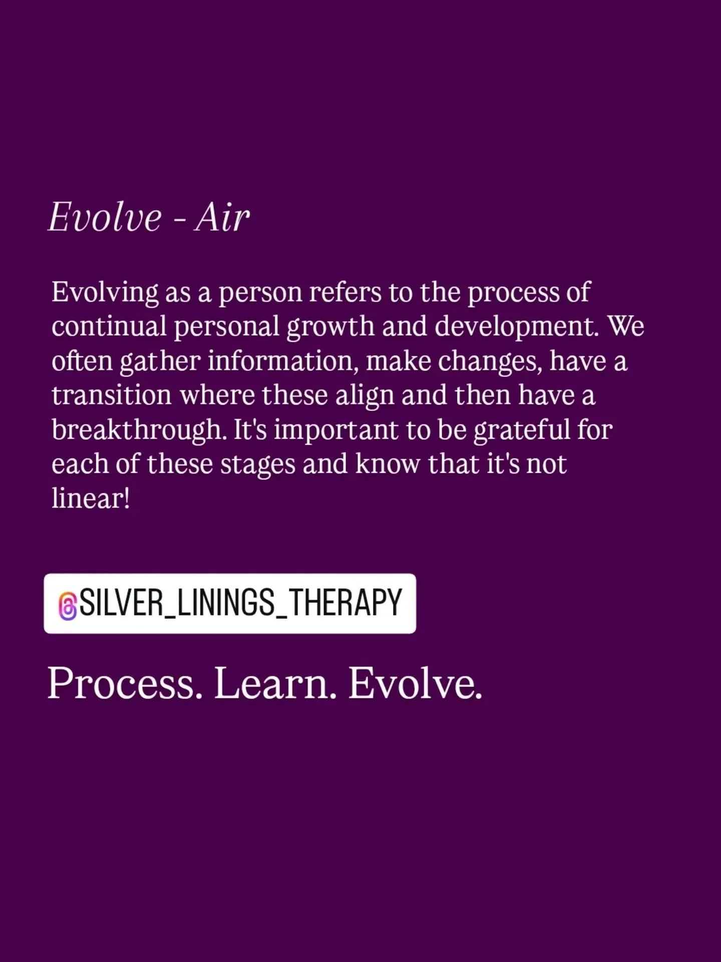 💜 Self-Awareness: Increasing understanding of your
own thoughts, emotions and behaviors. This can be
past, present or future. Knowing who you are and what you want.

💜 Interpersonal Relationships: lmproving communication and relationship-building s