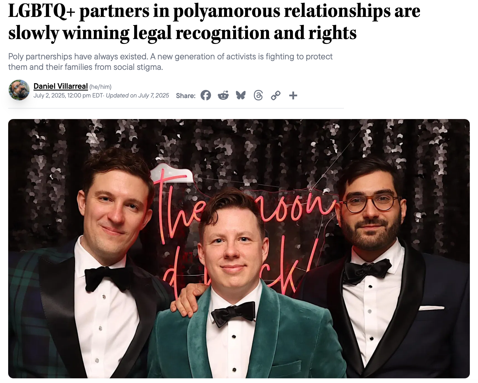 LGBTQ+ partners in polyamorous relationships are slowly winning legal recognition and rights
